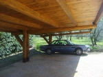  tettoia in legno per 4 posti auto vista interno